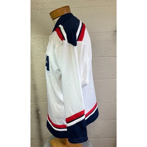 Vtg 90s White Nike USA Olympic Hockey Jersey Sz Large Great Condition - Picture 2 of 8